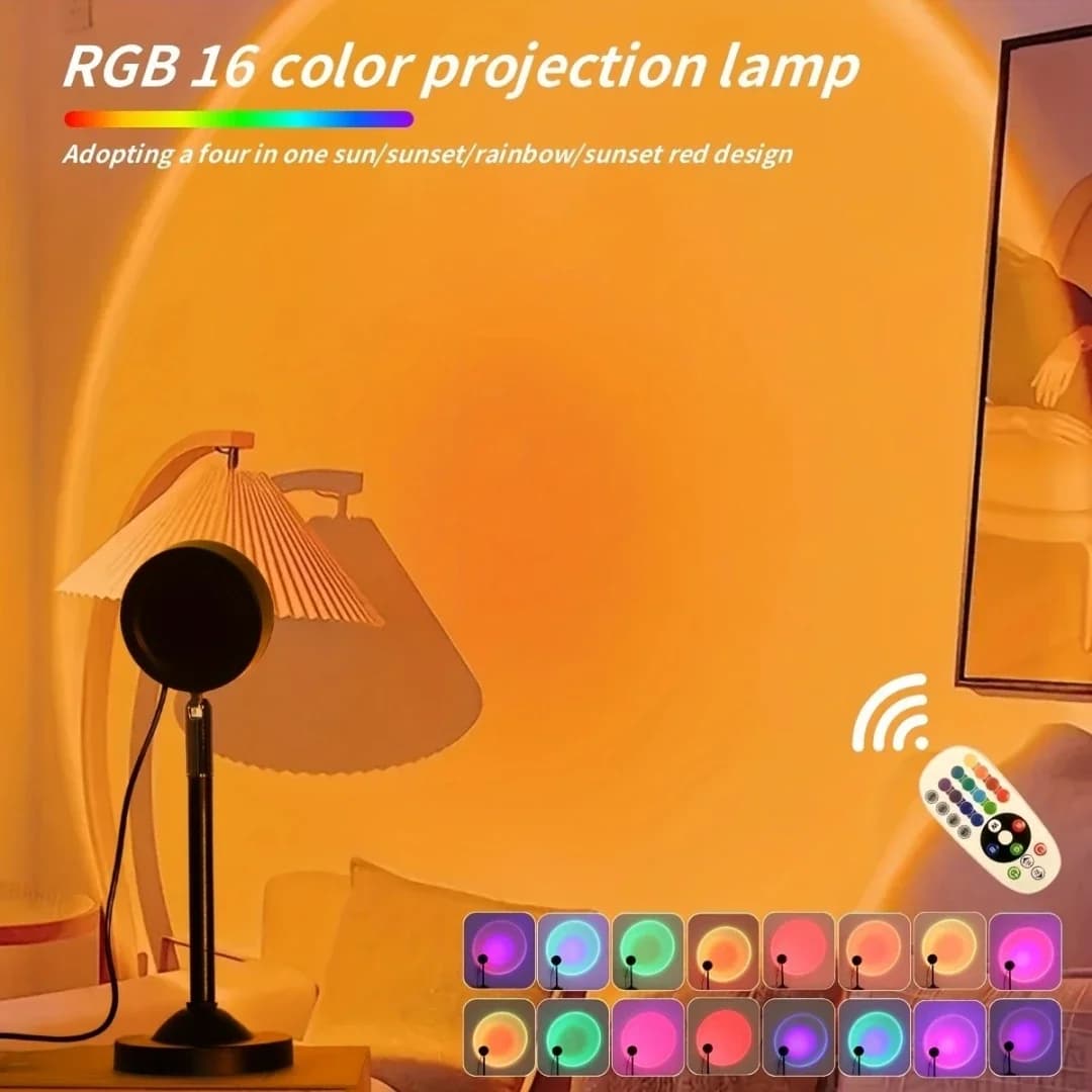 Μικρός Προβολέας Ήλιου Δύσης RGB USB με Τηλεχειριστήριο