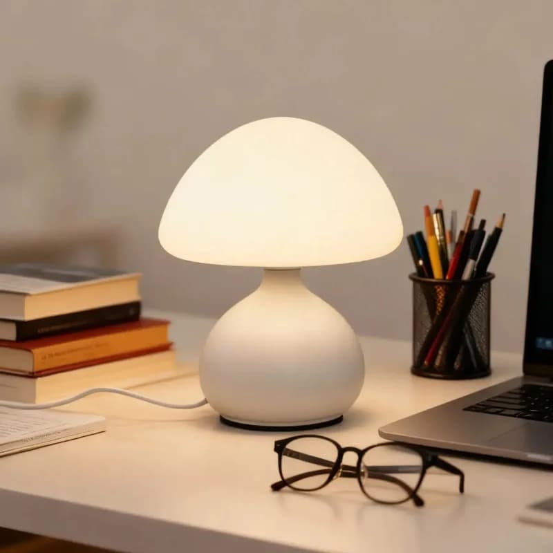USB LED Λάμπα Γραφείου Μανιτάρι, Ρυθμιζόμενη σε Τρία Χρώματα