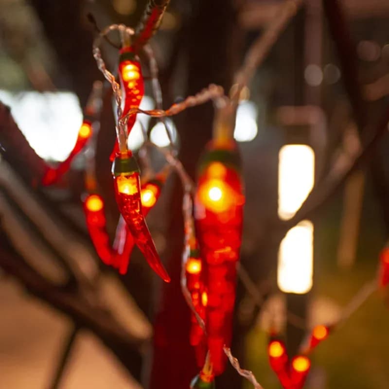 Κοκκινές Πιπεριές LED Φωτεινή Σειρά με USB ή Μπαταρία