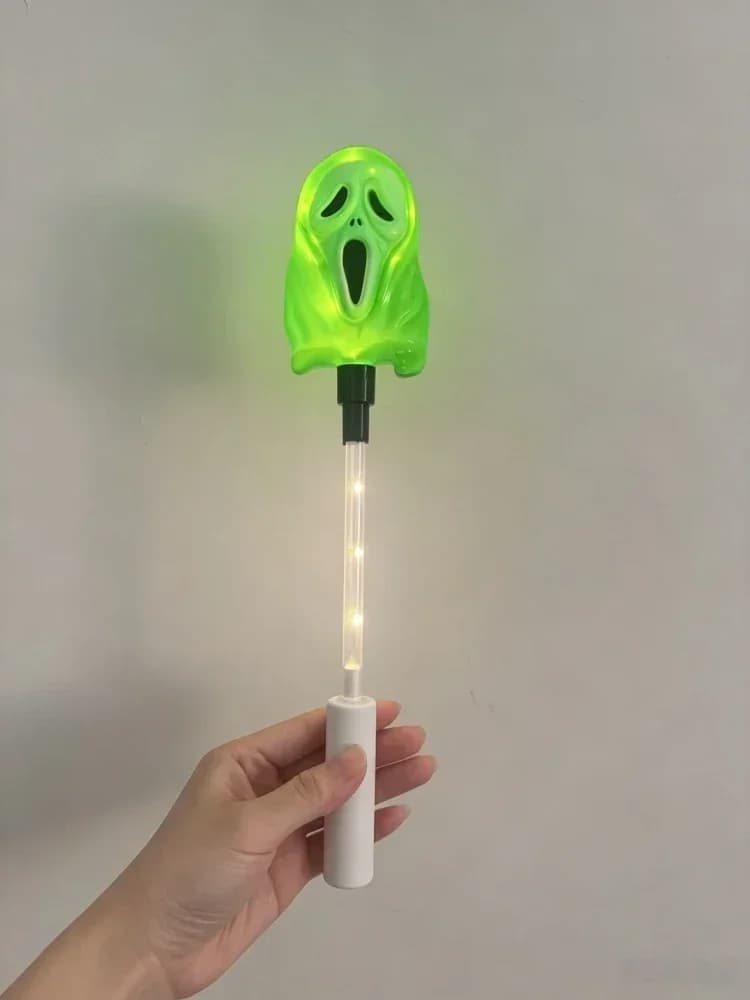 Ραβδάκι Halloween με Κορυφή Φάντασμα, Πολύχρωμο LED