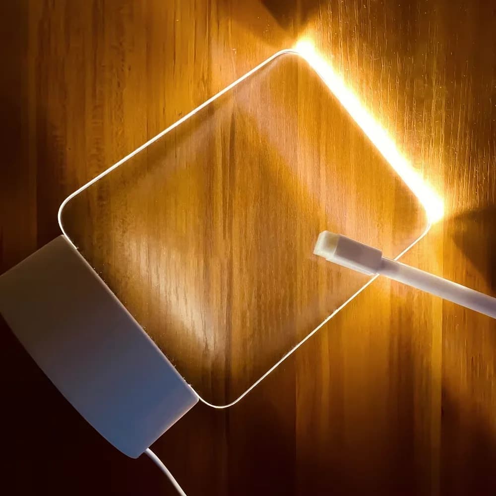 USB LED Πίνακας Μηνυμάτων Νυχτερινός Φωτισμός με Στυλό για Γραφείο
